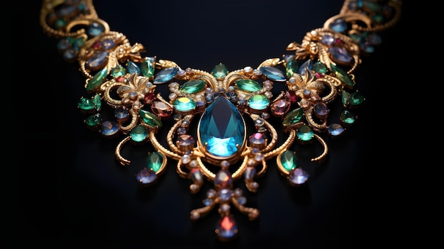 Premium AI Image | Floralinspired Jewelry Collection with Vibrant Gemstones